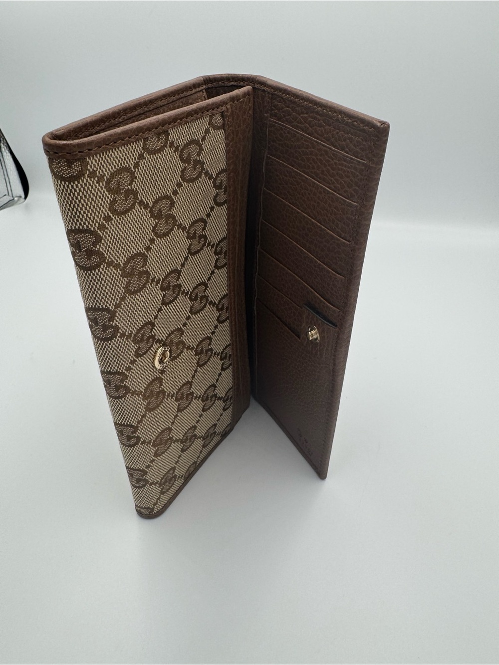 Gucci Original GG Canvas Continental Wallet 346058 KY9LG Beige Brown Vintage - Picture 16 of 17
